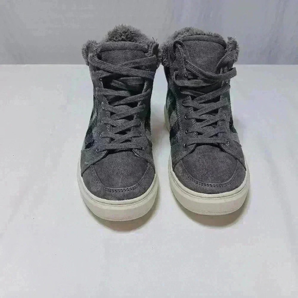 Mark Fisher Fellow faux fur checkered lace up High Cut Sneaker Ladies size 8.5 - Picture 4 of 10